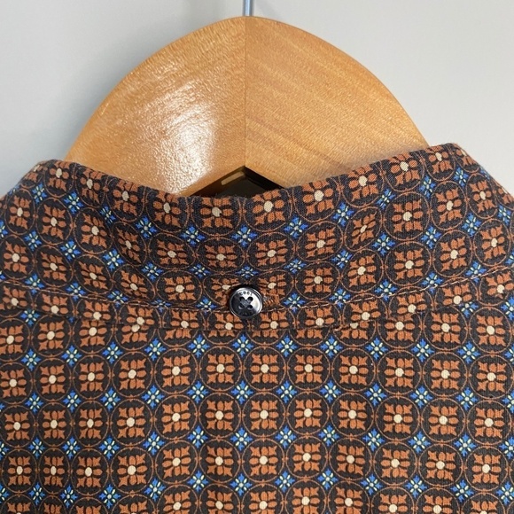 Ben Sherman Men's Brown Tiny Geometric Print Button-down Shirt Size XL - Picture 5 of 10